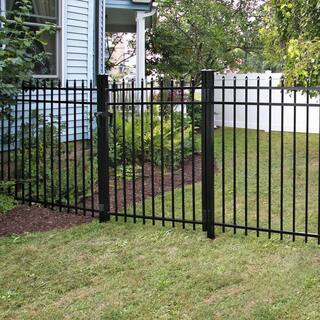 Barrette Outdoor Living Cascade Standard-Duty 5 ft. H x 6 ft. W Black Aluminum Pre-Assembled Fence Panel 73008702