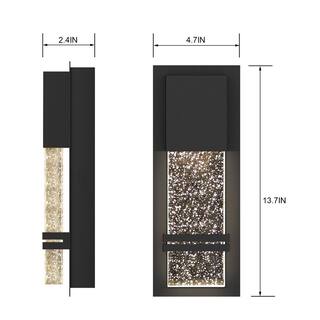 Cedar Hill 14 in. 9-Watt Outdoor Bubble Crystal Glass LED Modern Wall Sconce (1-Pack) 534001