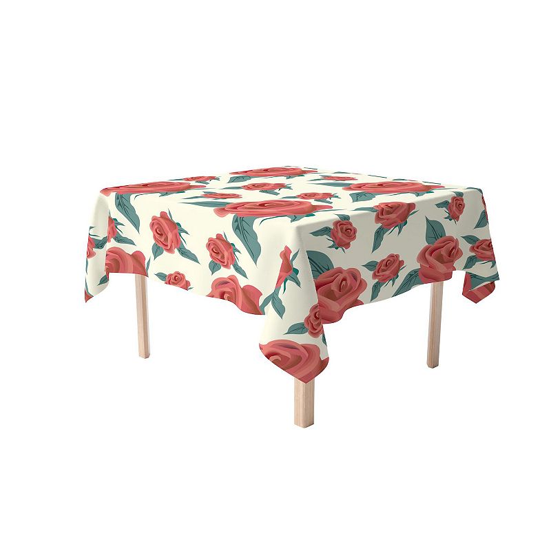 Square Tablecloth， 100% Cotton， 52x52， Floral 85