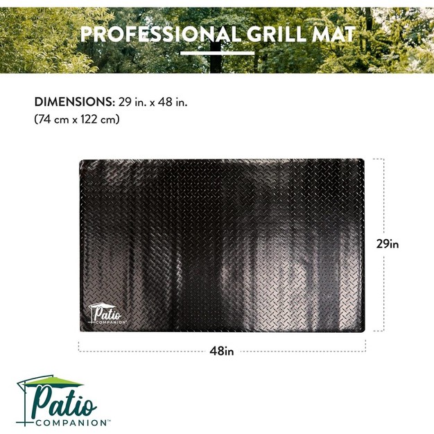 Patio Companion Professional Heavy Duty 48 29 Under Grill Mat 5 Year Warranty Fire Resistant Oil proof Waterproof Non slip Bbq Protector