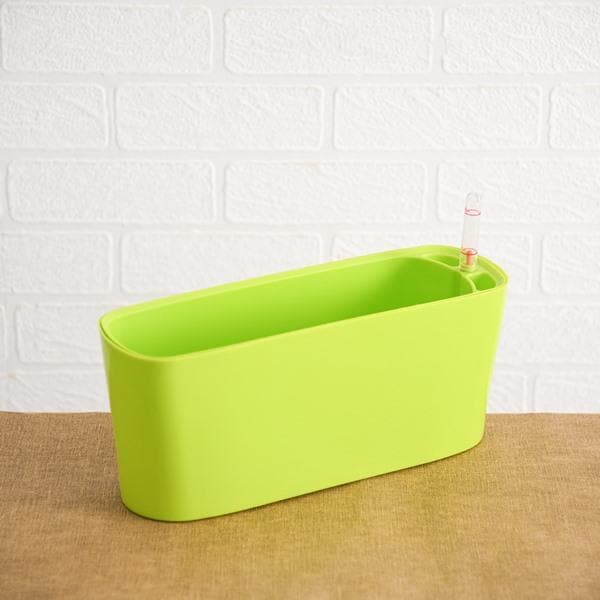 12 inch (30 cm) GW 04 Self Watering Rectangle Plastic Planter (Green)