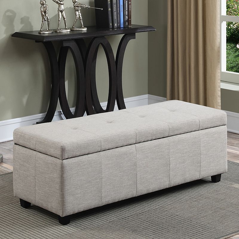 Simpli Home Castleford Transitional Storage Ottoman