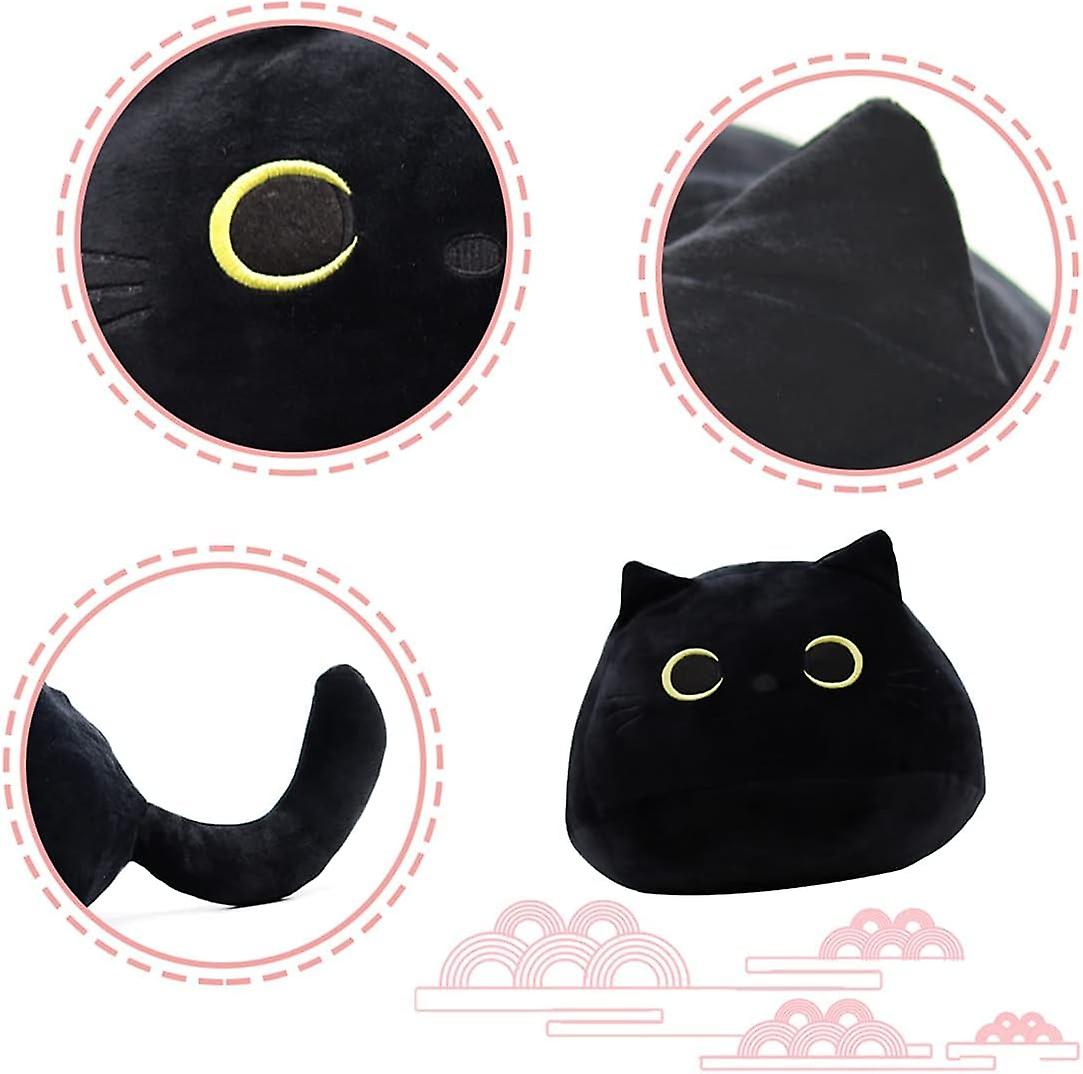 Black Cat Plush Toy 16'' Black Cat Pillow，soft Plush Doll Cat Plushie Cat Pillow，stuffed Animal Soft Plush Pillow Baby Plush Toys Cat Shape Design Sof