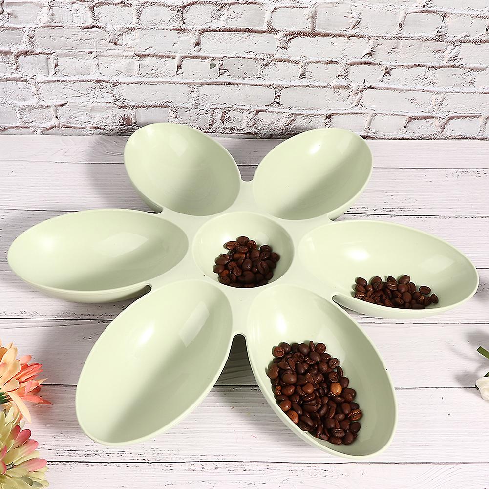 Pp Durable Pet Six Petals Multiple Case Food Feeder Water Feeding Bowl For Cats Dogs Generalgreen