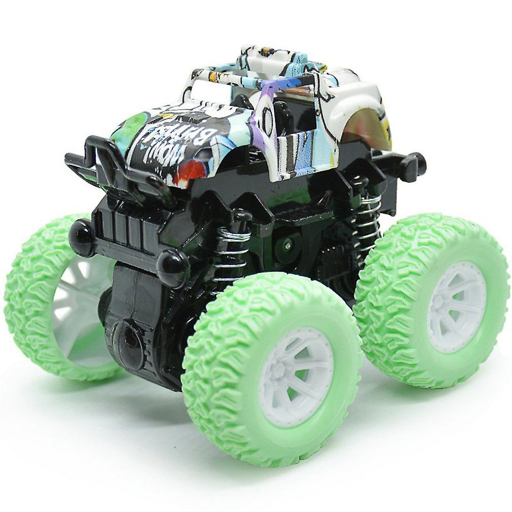 Inertial Four-wheel Drive Off-road Vehicle Children's Simulation Stunt Model Car Anti-fall Car Graffiti Color Inertial Toy