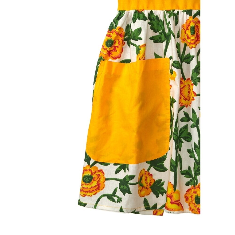 Handmade Pure Cotton Bohemian Print Apron with Pockets (India)