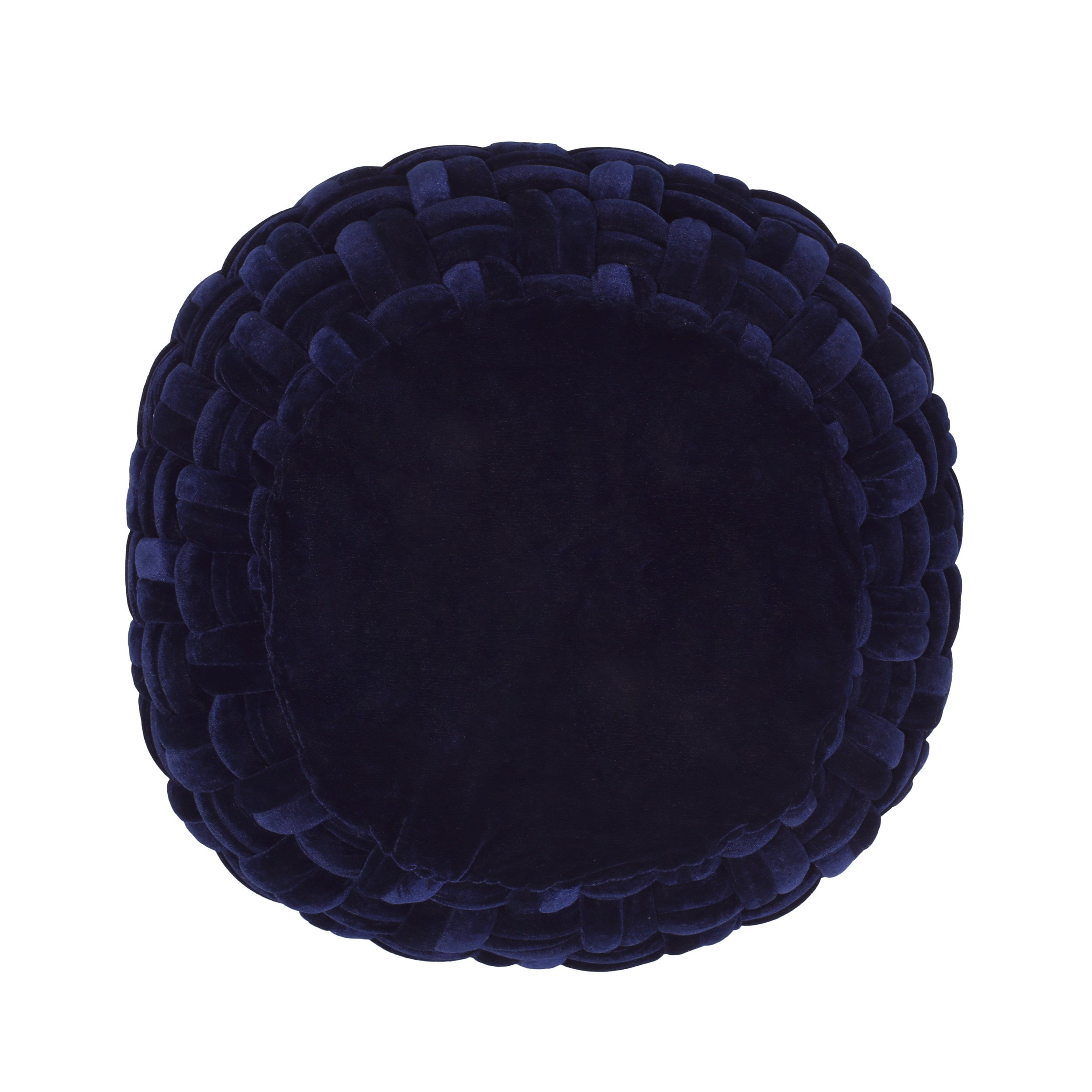 Colerain Modern Glam Handcrafted Cable Weave Velvet Round Pouf