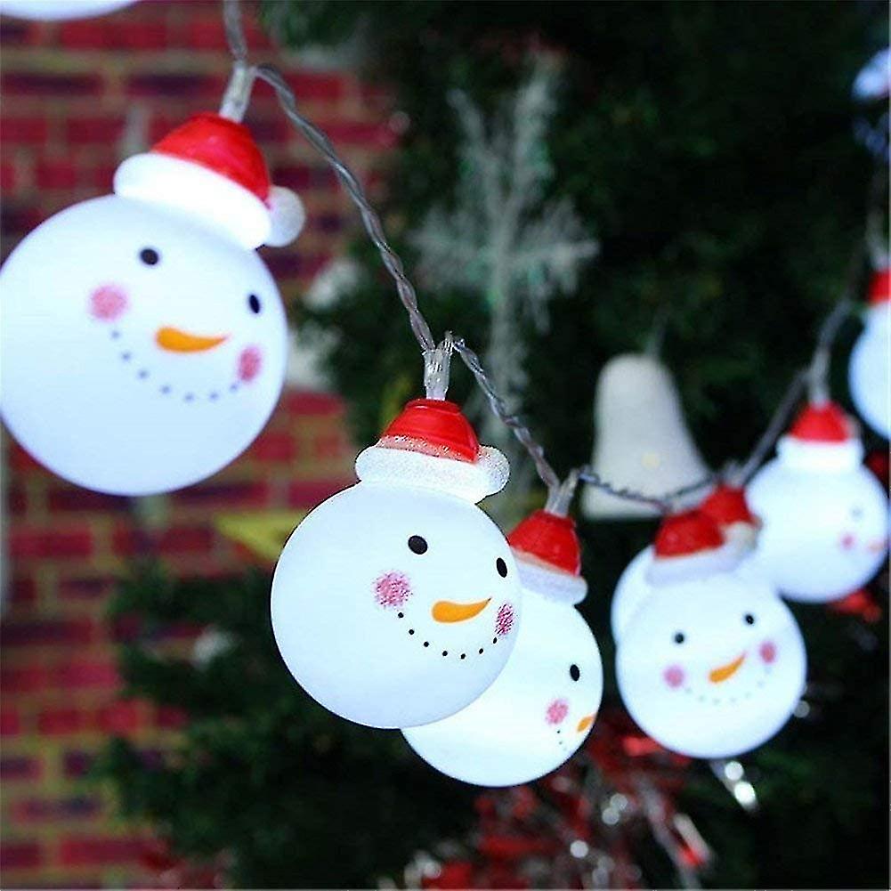 3 Pcs 10 Led Snowman String Starry Light For Xmas Party，warm White