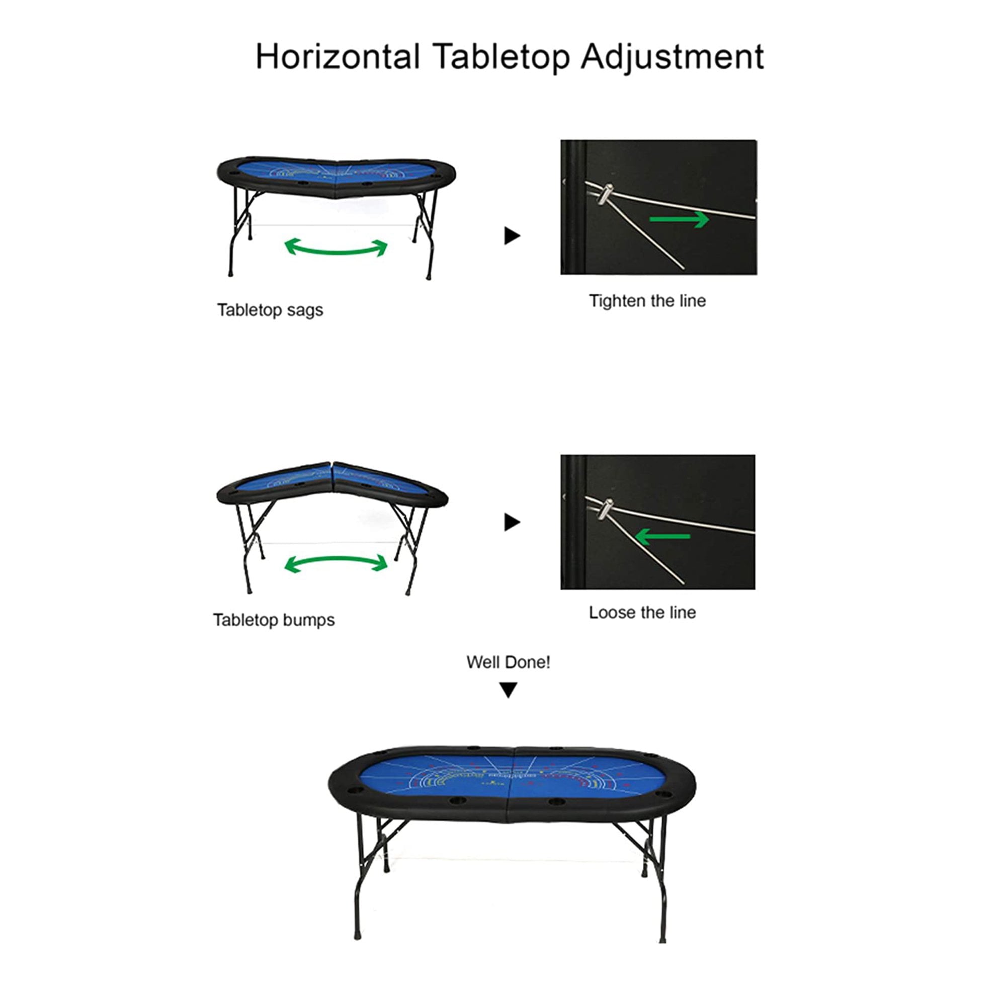 Karmas Product Folding Poker Table Texas Hold'em Poker Multiple Players Casino Games Blackjack Baccarat -Blue