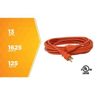 Woods 25 ft. 163 SJTW Outdoor Medium-Duty Extension Cord Orange 267