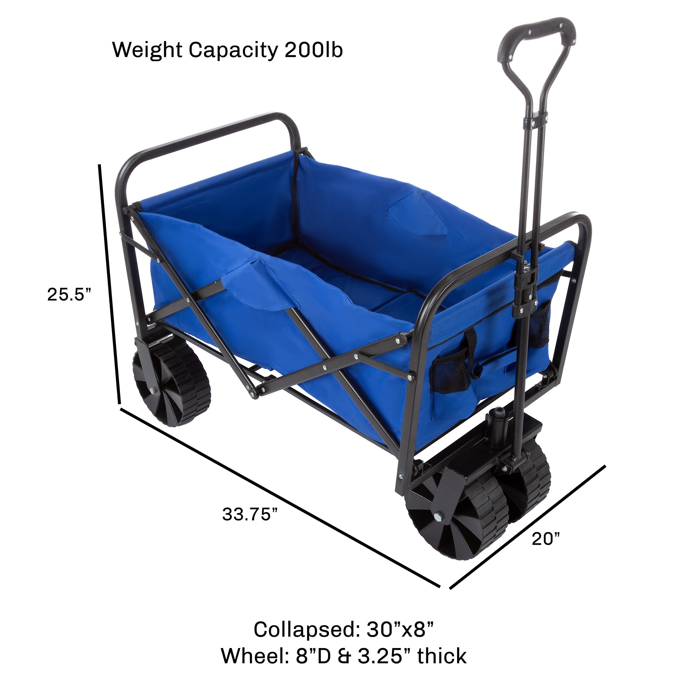 Folding Wagon – All-Terrain Utility Pull Wagon, For Camping by Wakeman Outdoors