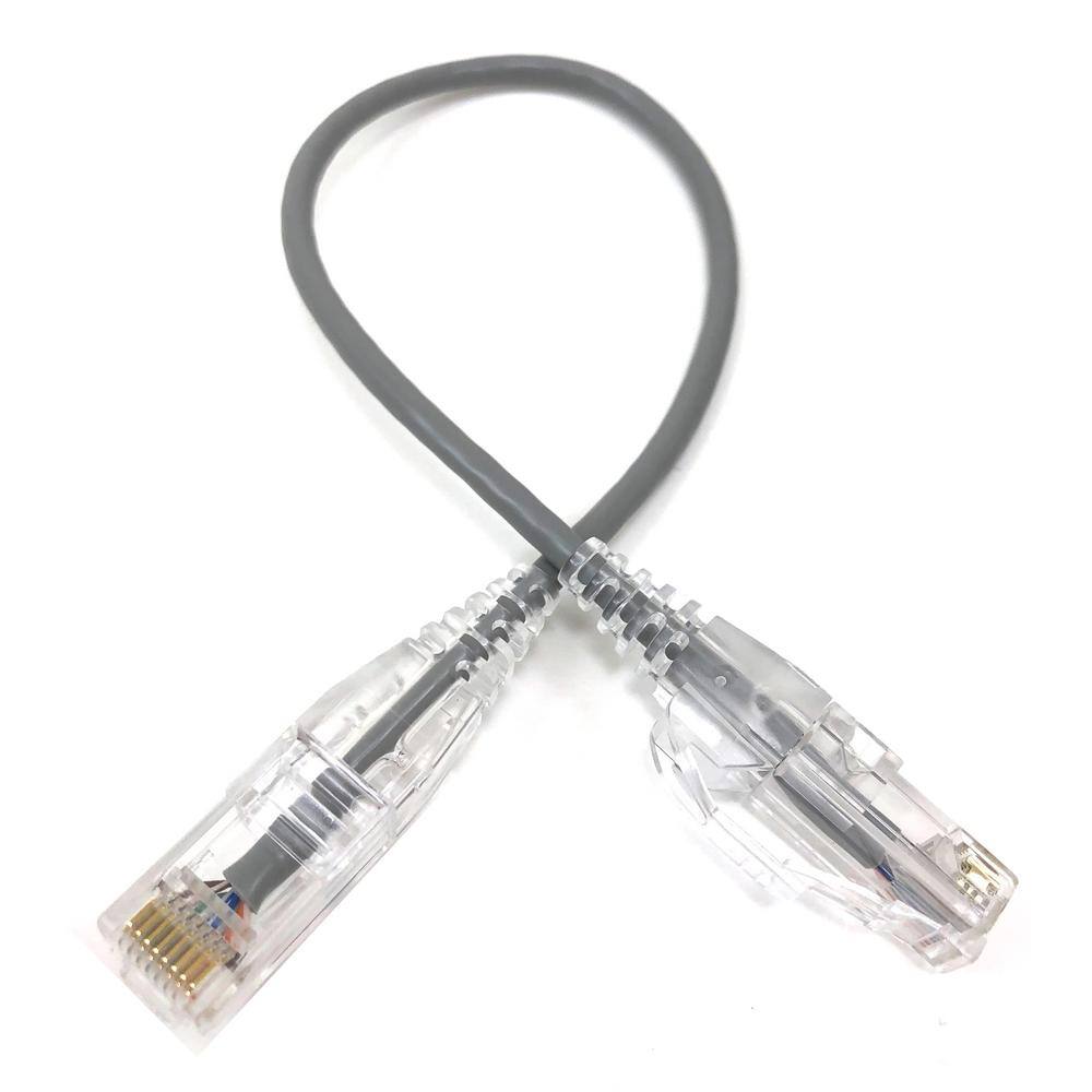 Micro Connectors Inc 1 ft. 28 AWG Ultra Slim CAT 6-Patch Cables Gray (5 per Box) E08-001-SL5