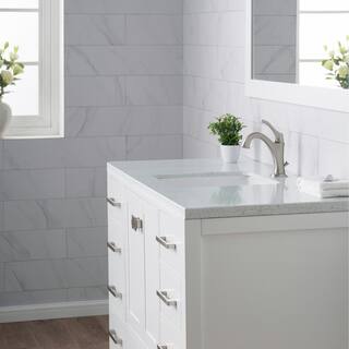 KRAUS Elavo Square Ceramic Undermount Bathroom Sink in White with Overflow KCU-231