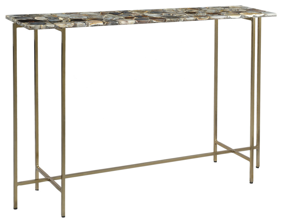 Art Deco Agate Console Table   Multicolor   Contemporary   Console Tables   by Buildcom  Houzz