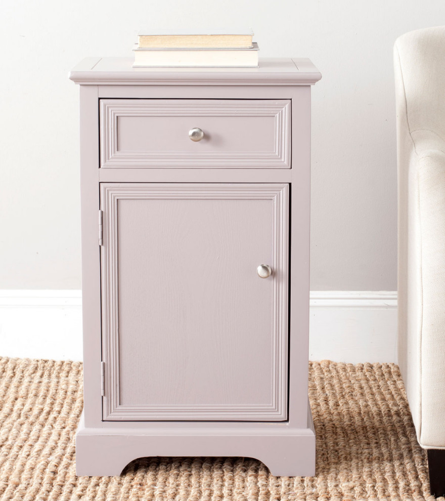 Romey Storage End Table With Drawer and Door Quartz Gray   Transitional   Side Tables And End Tables   by Virgil Stanis Design  Houzz