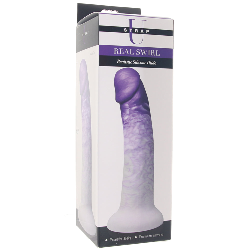 Strap U Real Swirl Silicone Dildo in Purple