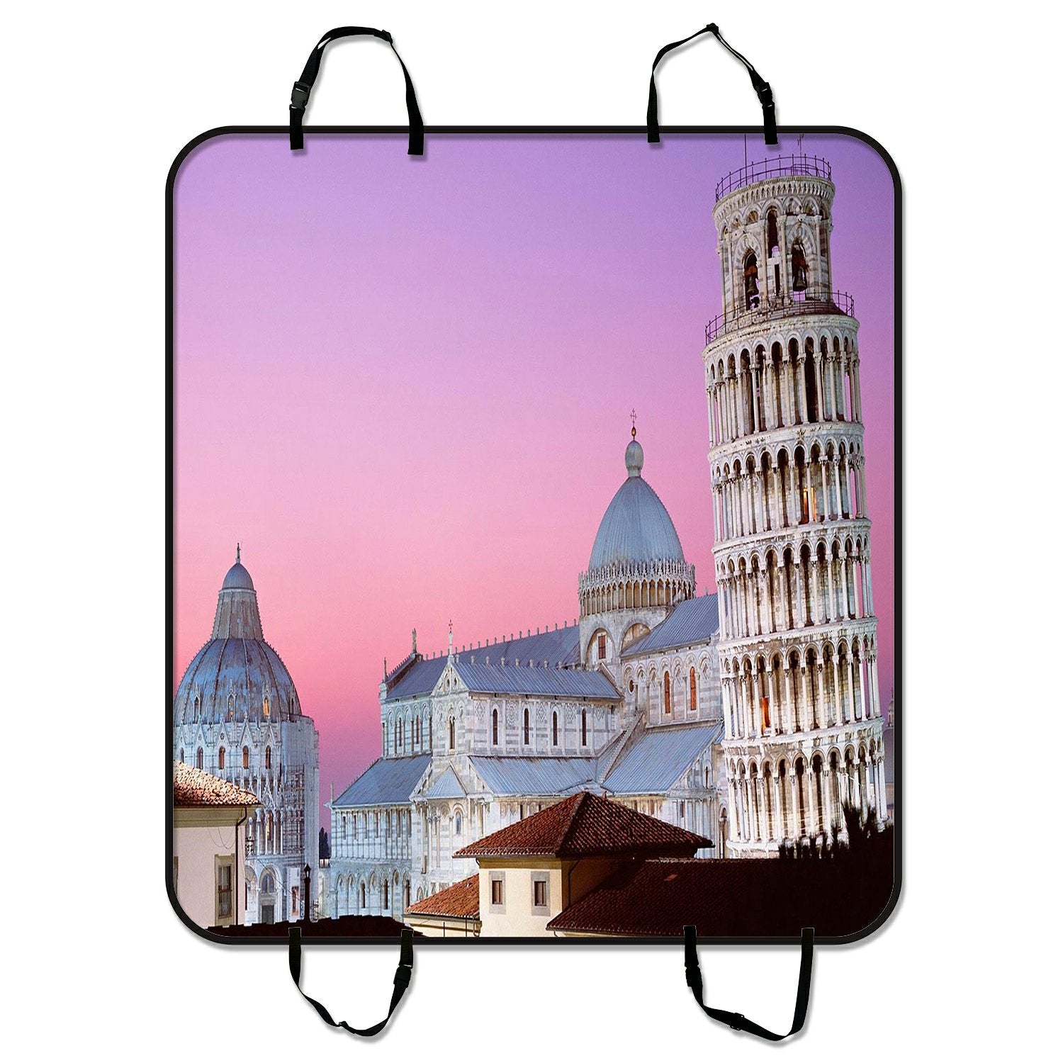 ZKGK Leaning Tower of Pisa Dog Car Seat Cover Dog Car Seat Cushion Waterproof Hammock Seat Protector Cargo Mat for Cars SUVs and Trucks 54x60 inches