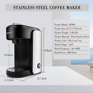 Edendirect Rebin 1-Cup Matte Black Single Serce Coffee Maker for Capsule with Automatic Shut-Off One Button Operation HJRY23033104