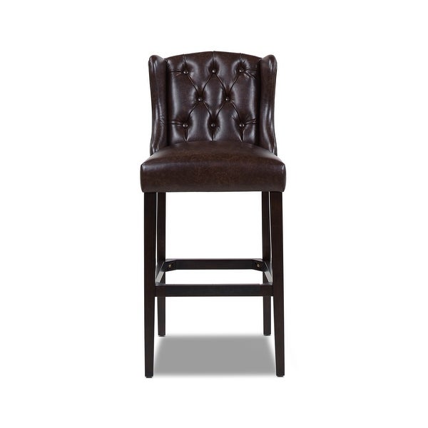 Copper Grove Sapaata Armless Wingback Leather Tufted Counter Stool