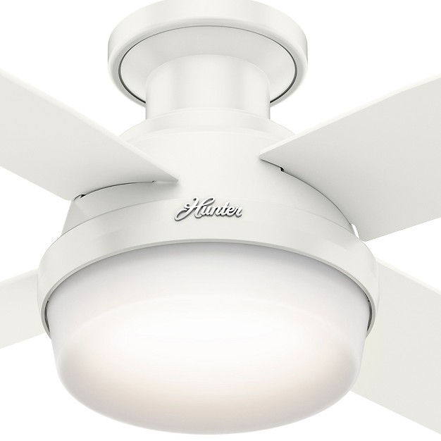 Dempsey Low Profile Ceiling Fan With Remote includes Led Light Bulb Hunter Fan