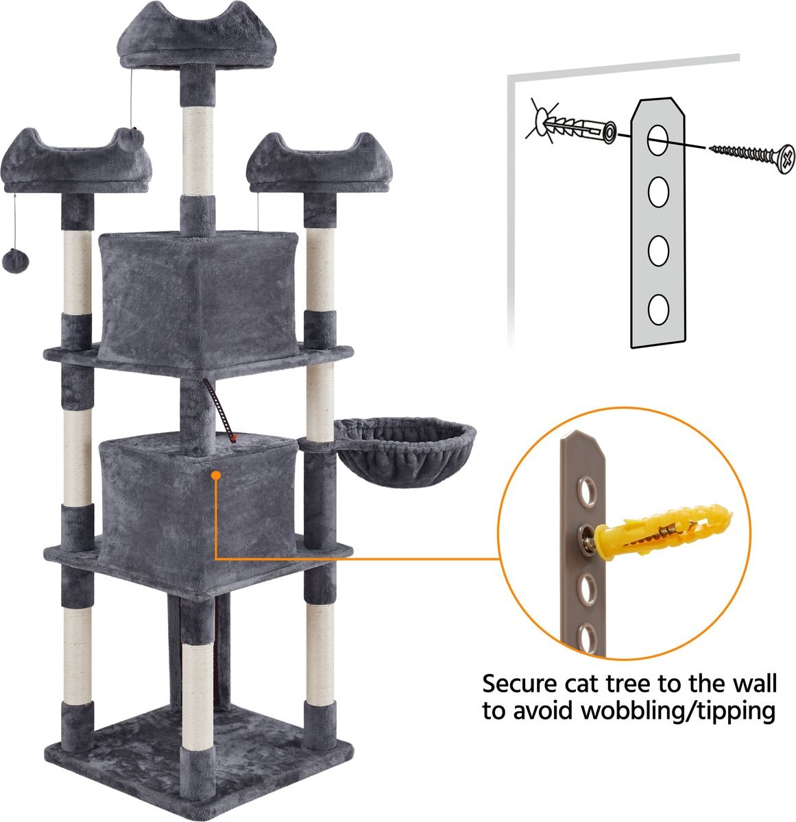 Yaheetech 76-in Multi-Level Cat Tree