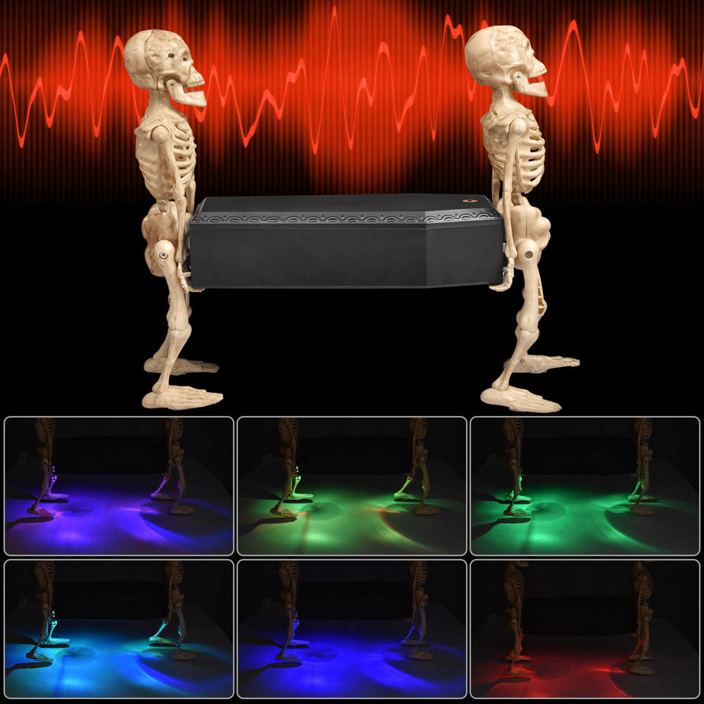 Yescom Animated Skeleton Carrying Coffin Sound Activated with Light