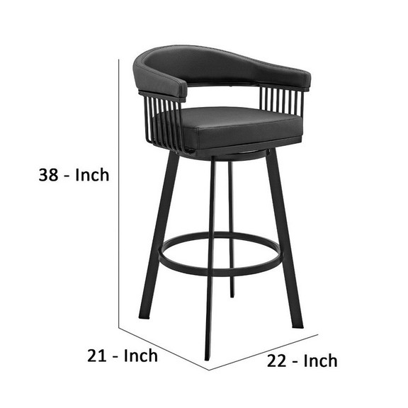 Benjara BM270139 Swivel Barstool with Open Design ...