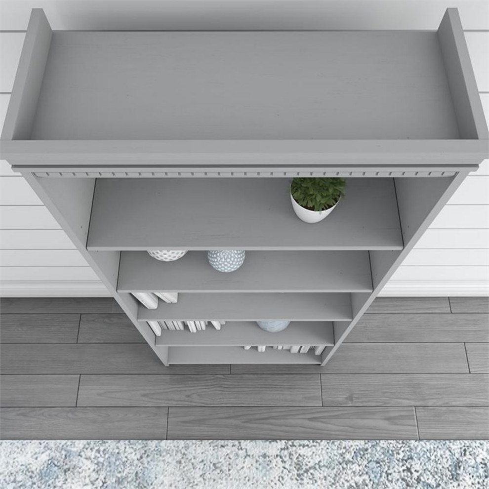 Bush Furniture Fairview 5 Shelf Bookcase in Cape Cod Gray   Transitional   Bookcases   by Homesquare  Houzz