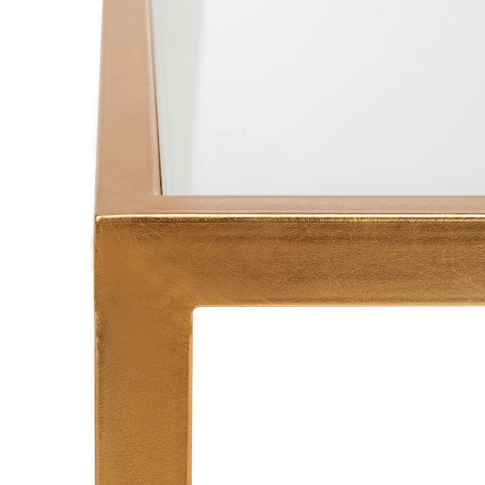 Nettie Mirror Top Gold Accent Table  Gold/White   Contemporary   Side Tables And End Tables   by Rustic Home Furniture Deco  Houzz