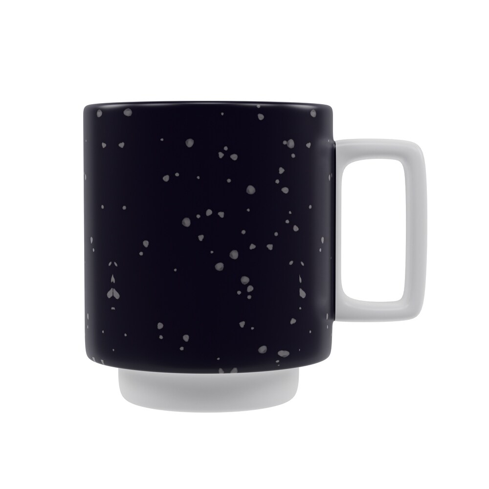 American Atelier Speckled Stackable Mugs Set of 2   14 oz