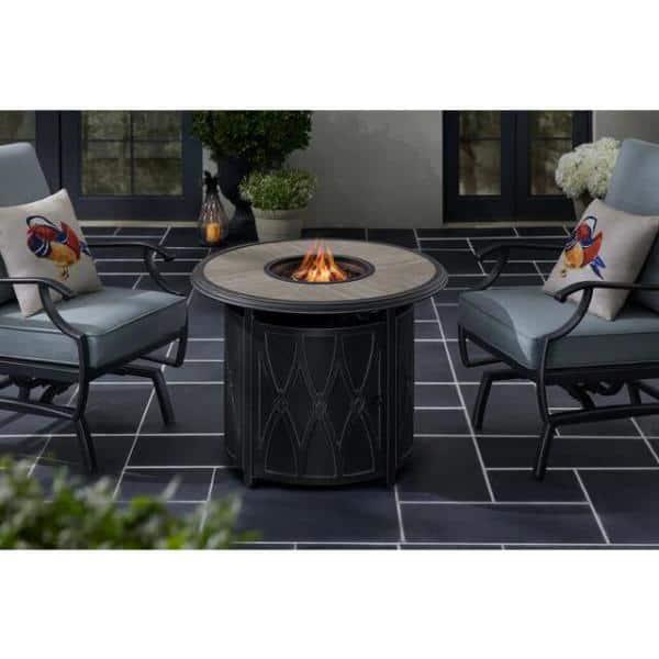 Home Decorators Collection Kendrick 3504 in x 2520 in Steel Round Propane Gas Firepit