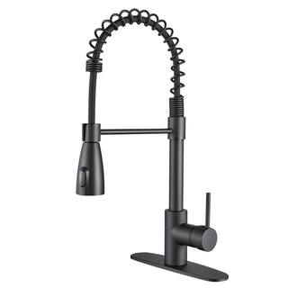 Zalerock Sensor Single-Handle Pull-Down Sprayer Kitchen Faucet in Matte Black WTHG003