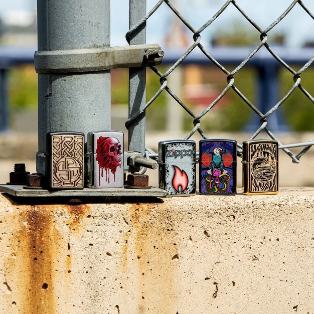 Zippo Spooky Red Skull Design Windproof Lighter