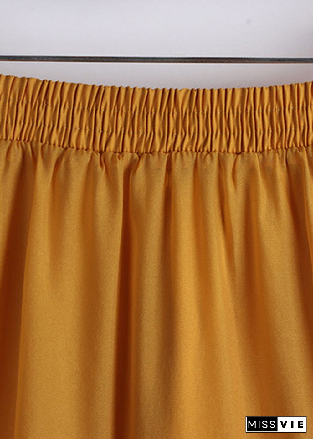 Orange Elastic Waist Tulle A Line Skirts Summer