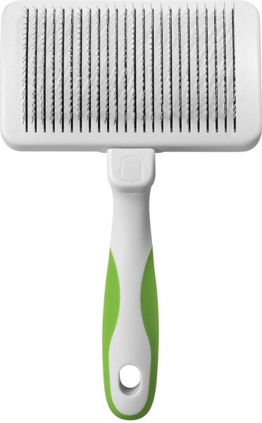 Andis Self-Cleaning Slicker Brush， Green/White