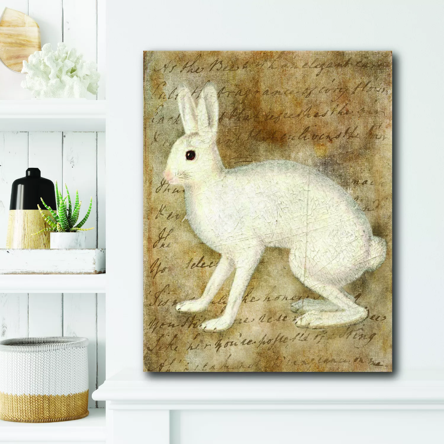 COURTSIDE MARKET Vintage Rabbit V Canvas Wall Art