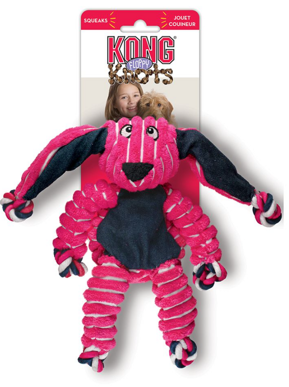 KONG Floppy Knots Bunny Dog Toy