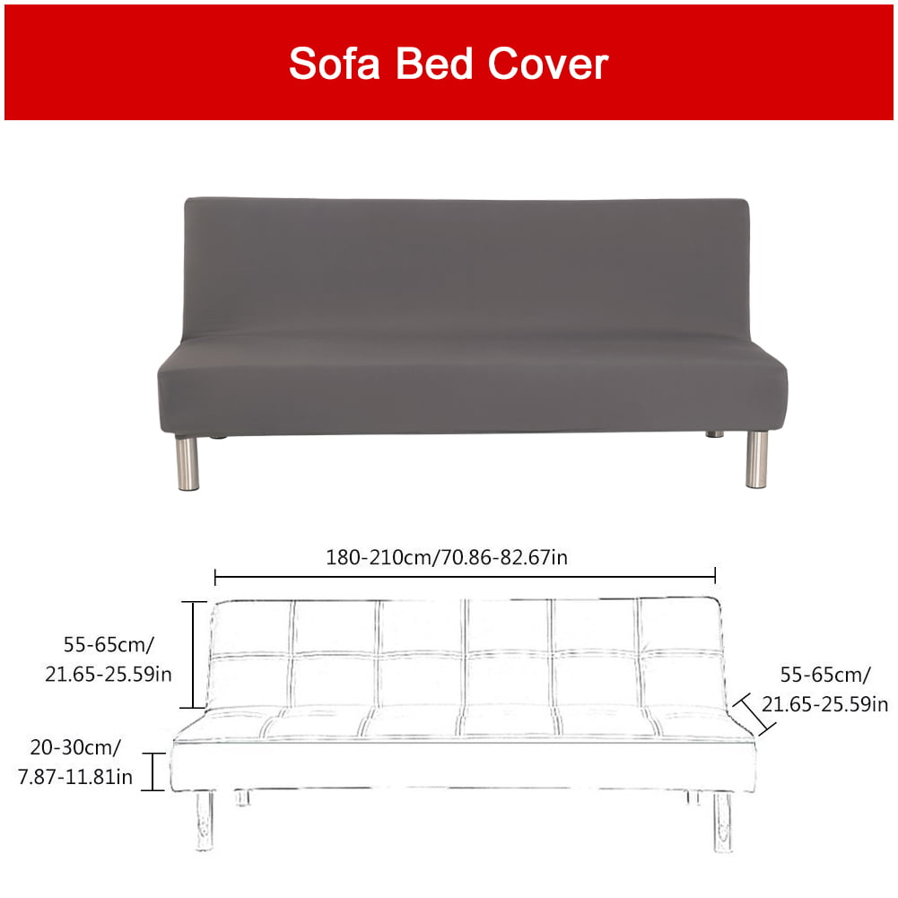 Armless Sofa Covers Stretch Fabric Sofa Slipcovers Folding Sofa Bed For Living Room Moving Furniture Protector - Solid Color Black