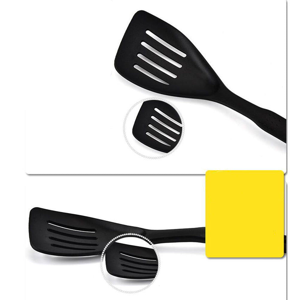 1 PC Heat Resistant Special Cooking Shovel Non-stick Plastic Nylon 4-hole Drain Spade Shovel (Black)