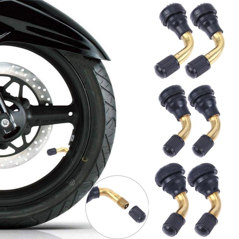 4x Bent Valve Stems Brass Metal Angle 45 Degree Side Tire Wheel Car Motorcycle