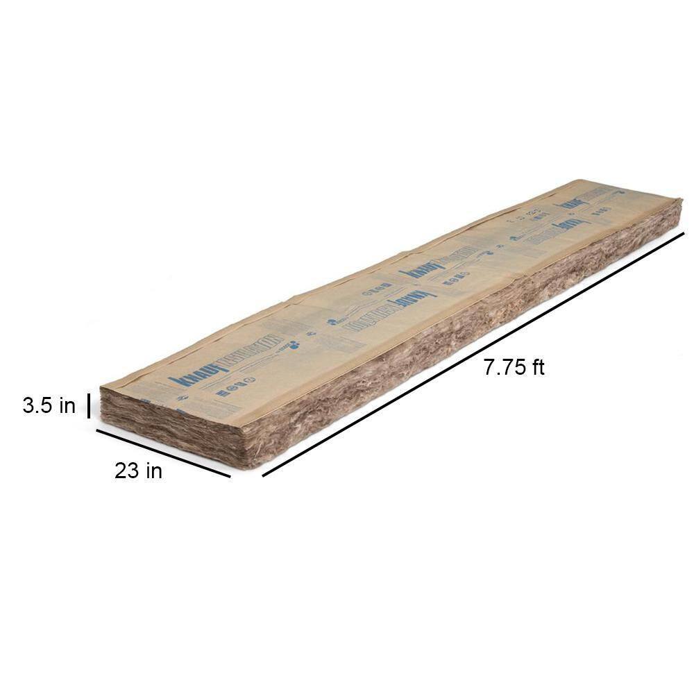 Knauf Insulation R-13 EcoBatt Kraft Faced Fiberglass Insulation Batt 3-12 in. x 23 in. x 93 in. 506576