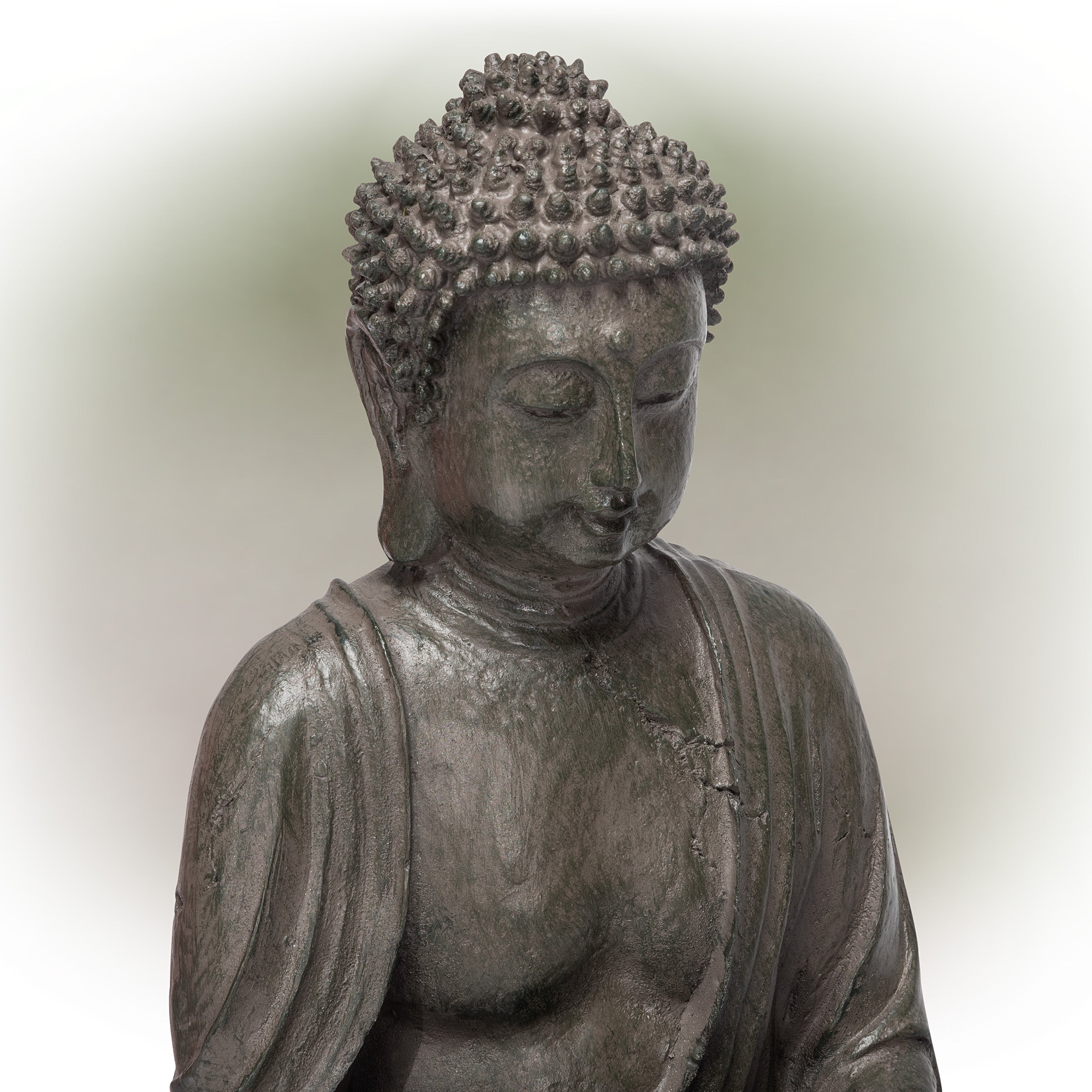 Alpine Buddha Indoor/Outdoor Polyresin Fountain with LED Light