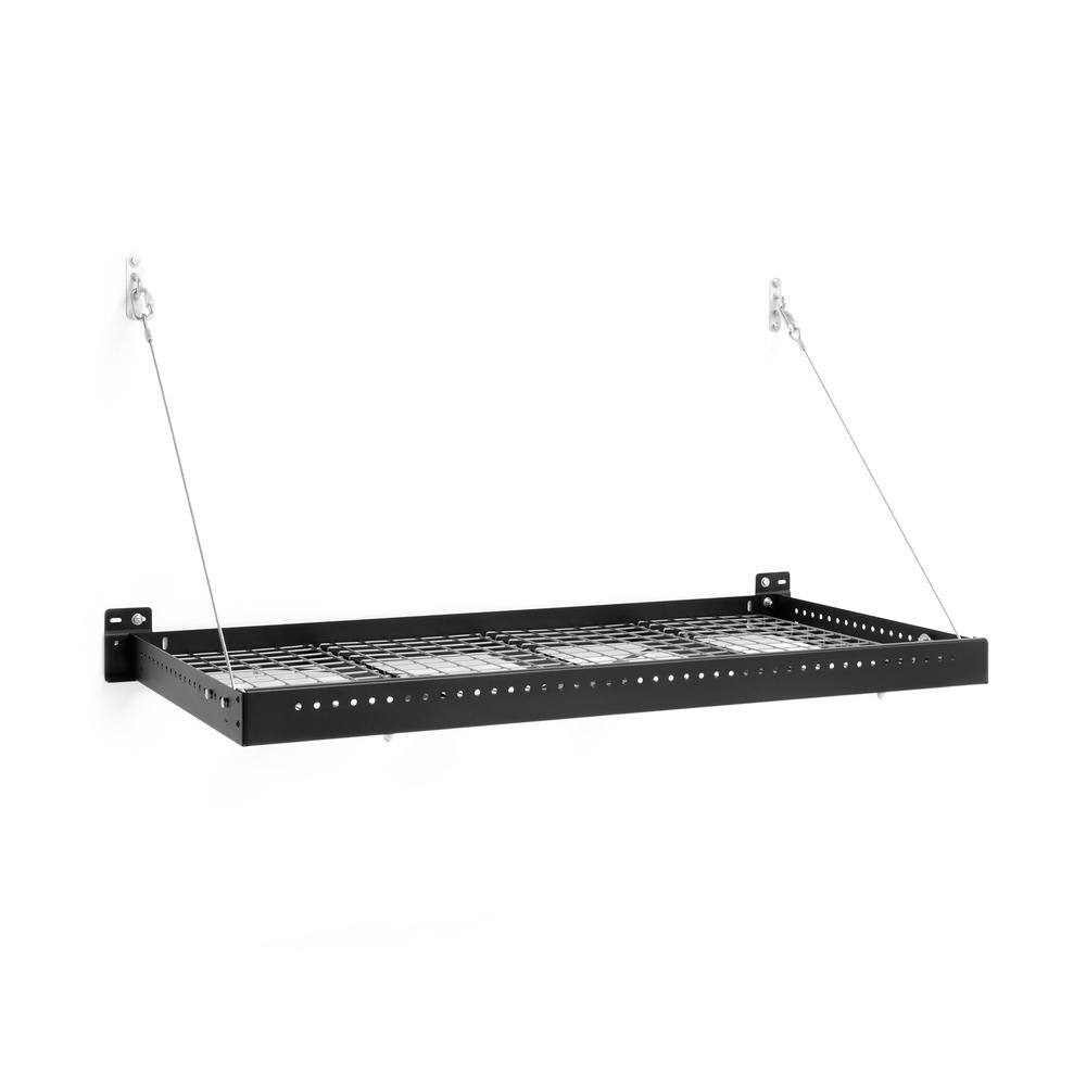 NewAge Products Pro Series 24 in. x 48 in. Steel Garage Wall Shelving in Black (2-Pack) 40410