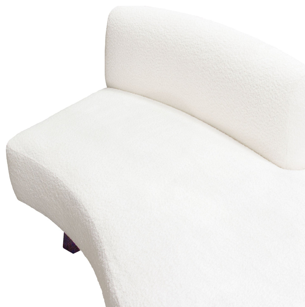 Vesper Curved Armless Right Chaise  White   Transitional   Indoor Chaise Lounge Chairs   by AMOC  Houzz