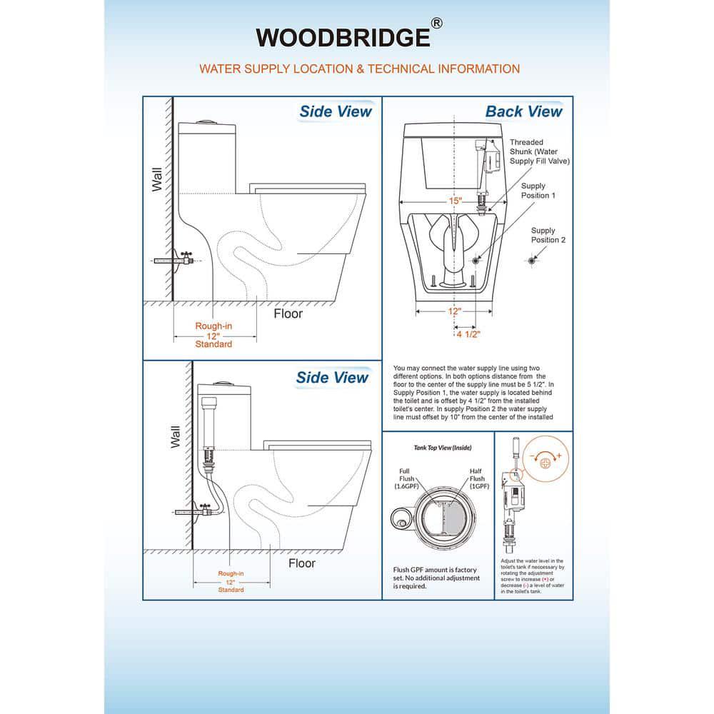 WOODBRIDGE 1Piece 1016 Gallons Per Flush