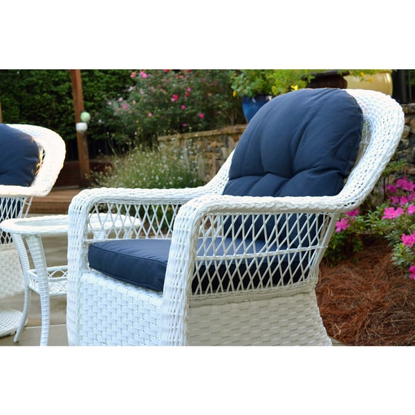 Biloxi Outdoor WhiteOutdoor Wicker Swivel Glider Patio Set (3Piece)