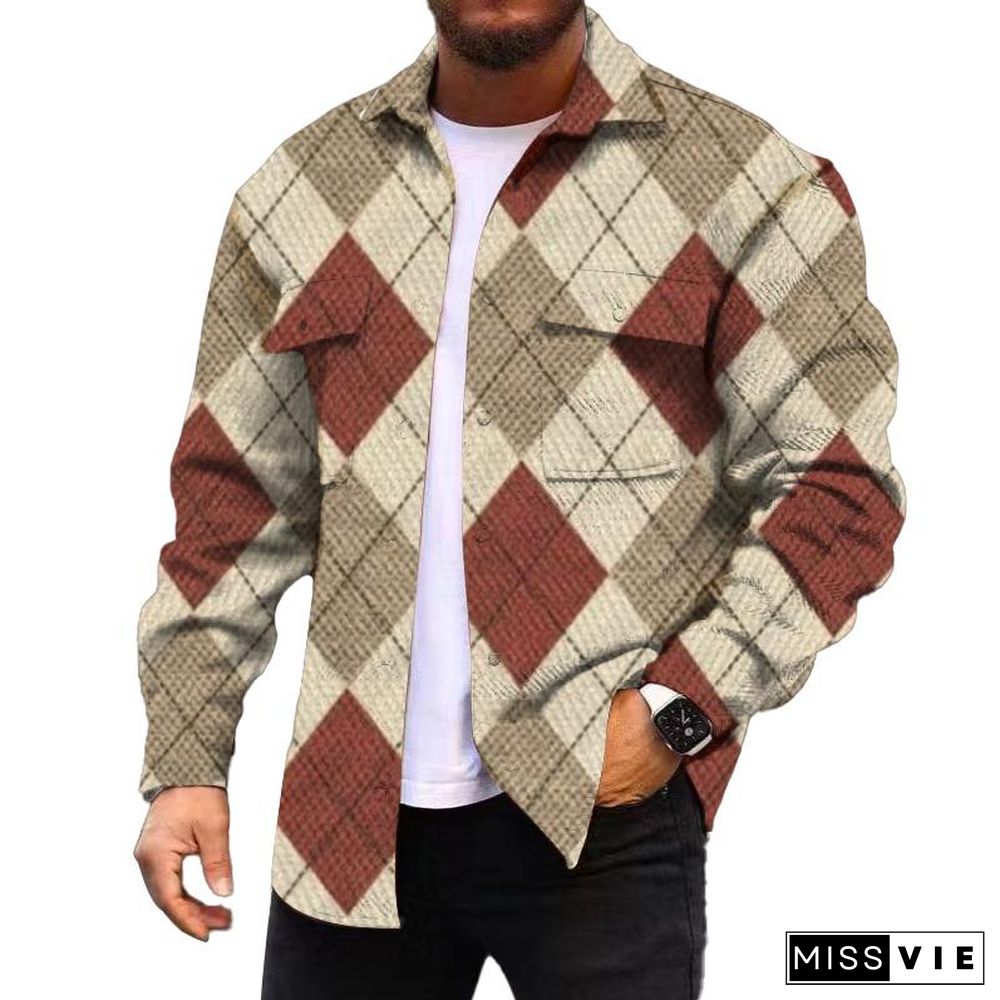 MEN'S CORDUROY PRINT LONG SLEEVE JACKET 74551423YM