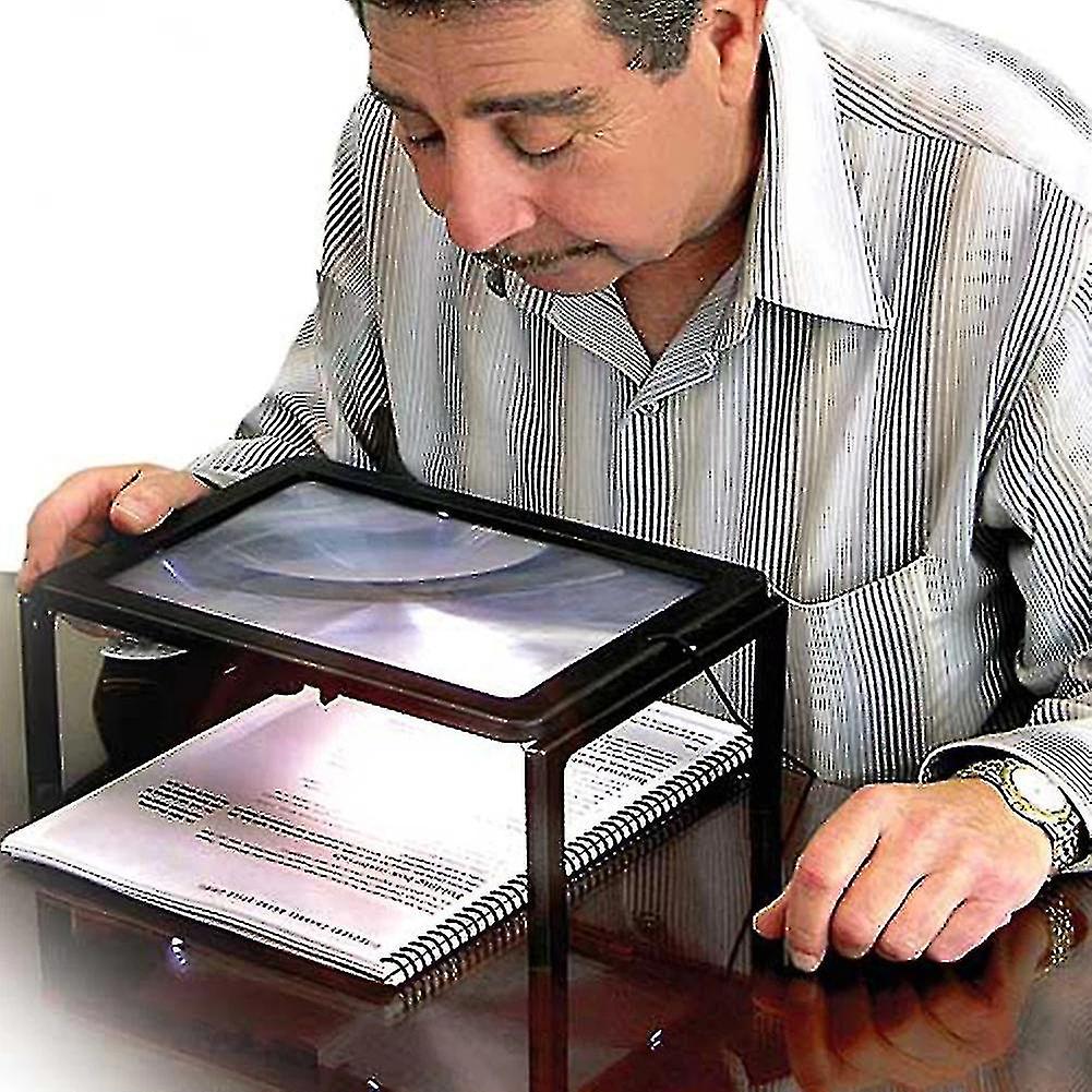 Reading Magnifier Full Page Optical Magnifying Foldable Led Desk Magnifying Glass