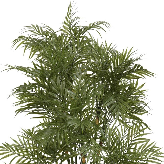 Artificial Plastic Parlor Palm Tree In Pot Black Nearly Natural