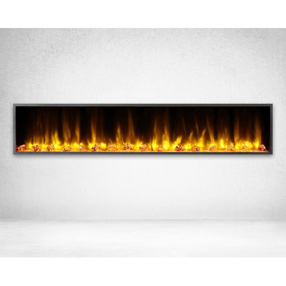 Dynasty Fireplaces 80 in. Harmony Built-in LED Electric Fireplace in Black Trim DY-BEF80